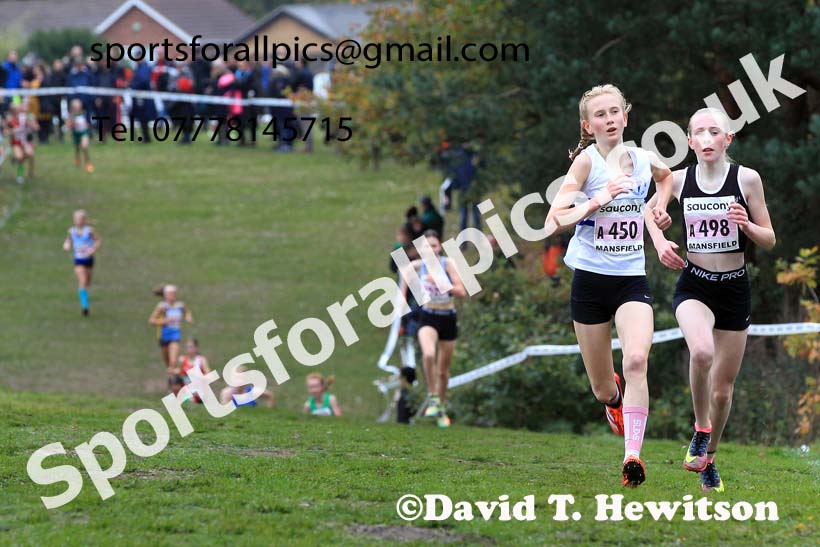 Girls Under-13s, 2022 National Cross Country Relays, Berry Hill Park, Mansfield.  Photo: David T. Hewitson/Sports for All Pics